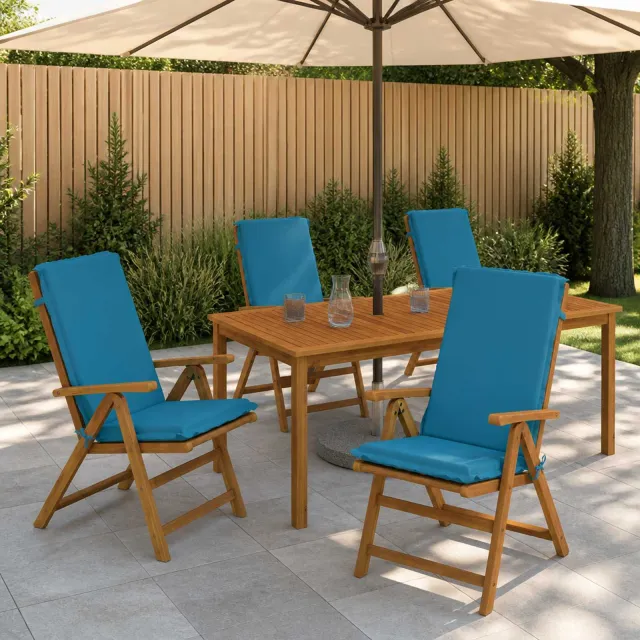 vidaXL Kussen voor stoel met hoge rug GEMERT 4 st 100% Polyester blauw