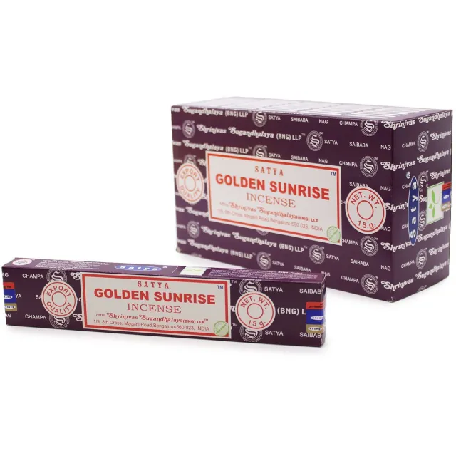 Ancient Wisdom Satya - golden sunrise - wierook - wierookstokjes - doos 12 stuks van 15 gram