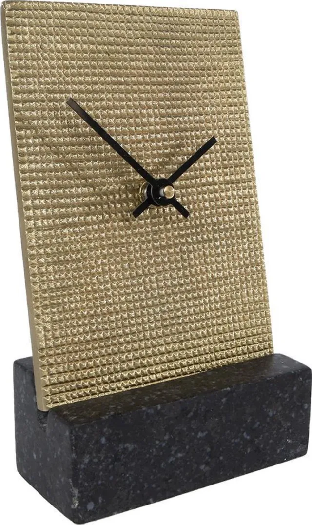 Gifts Amsterdam Tafelklok Pepijn 11 X 4 X 20 Cm Aluminium Goud