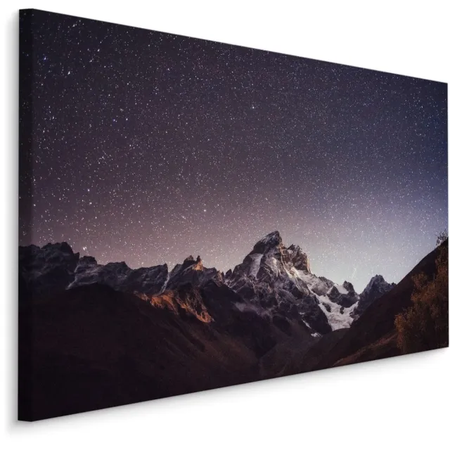 karo-art Schilderij - Sterrenhemel boven de Bergen, 5 maten, Premium Print Multikleur