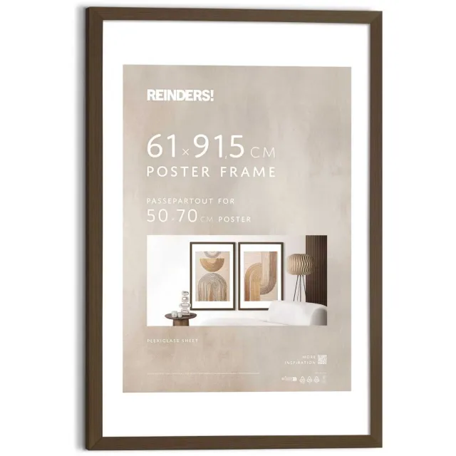 REINDERS Wissellijst hout Poster 61x91,5 Walnoot Hout - REINDERS