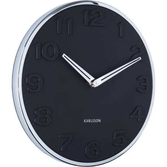 Karlsson Wandklok New Original Numbers - Zwart - Ø30cm