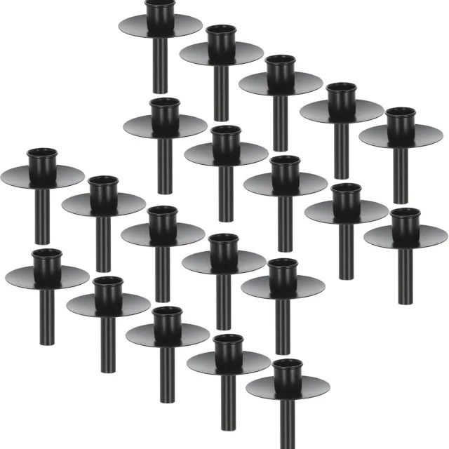 Novaliv 20x kaarsenhouder fles zwart ijzer kaarsenhouder fles opzetstuk voor kaarsen ca. 2cm zwarte fles kaarsenhouder stok kaarsen kaarsenhouder stok kaarsenhouder stok kaarsenmondstuk