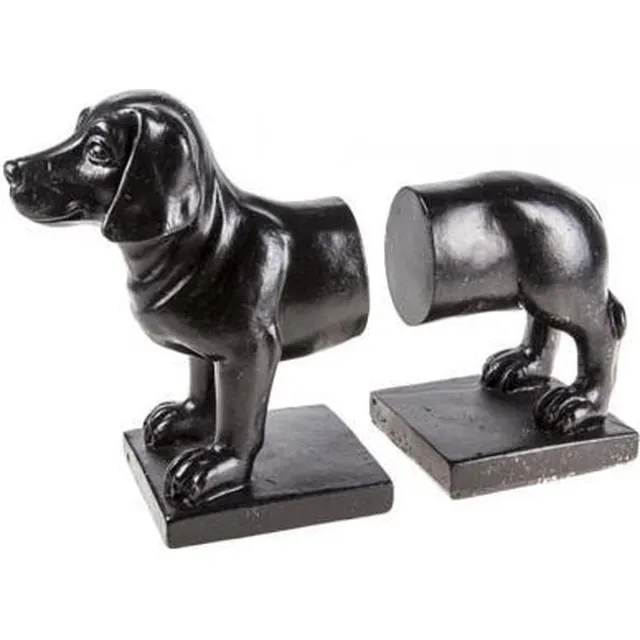COSY & TRENDY - BOEKENSTEUN - SET - ZWART RESIN - 24x18xH9