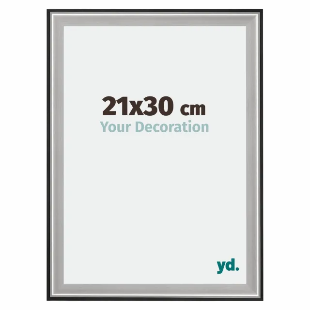 yd. Your Decoration - Fotolijst 21x30 cm - Hout - Zwart Zilver Gepolijst - Birmingham