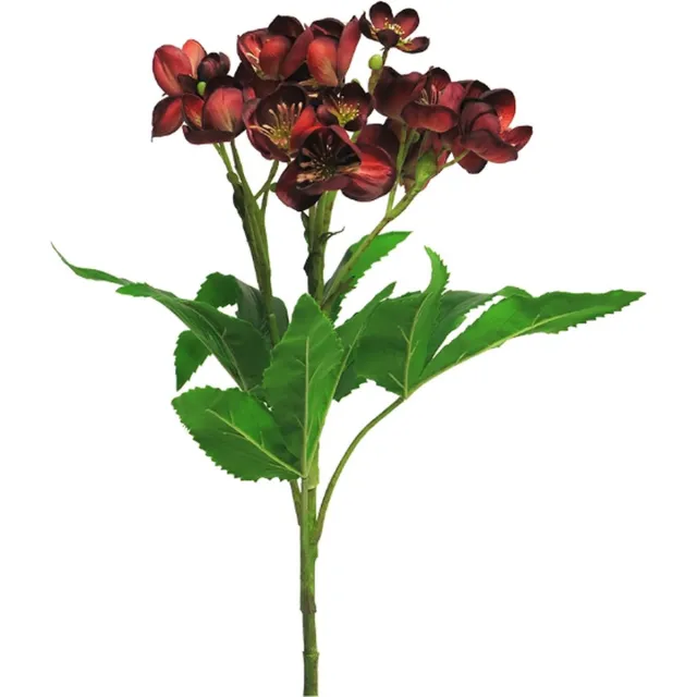 Buitengewoon Boet Kunstbloem Helleborus niger spray red 59 cm Buitengewoon de Boet onbekend
