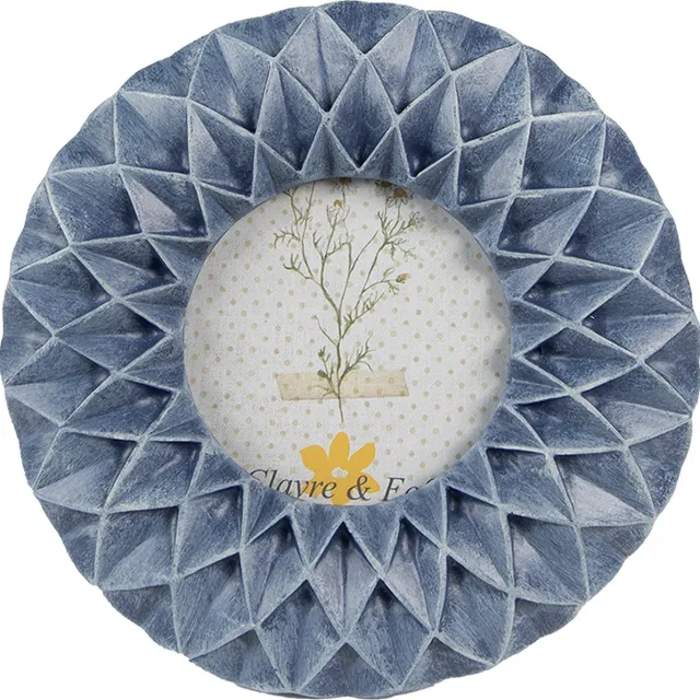 Clayre & Eef Fotolijst 8x8 cm Blauw Polyresin