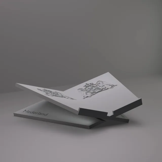 3d-gezellig Grote Boekenstandaard Nederland - Boekensteun - Boekenhouder - Book Holder - 46*31*12 cm - Grijs - 100% gerecycled PLA (bioplastic)