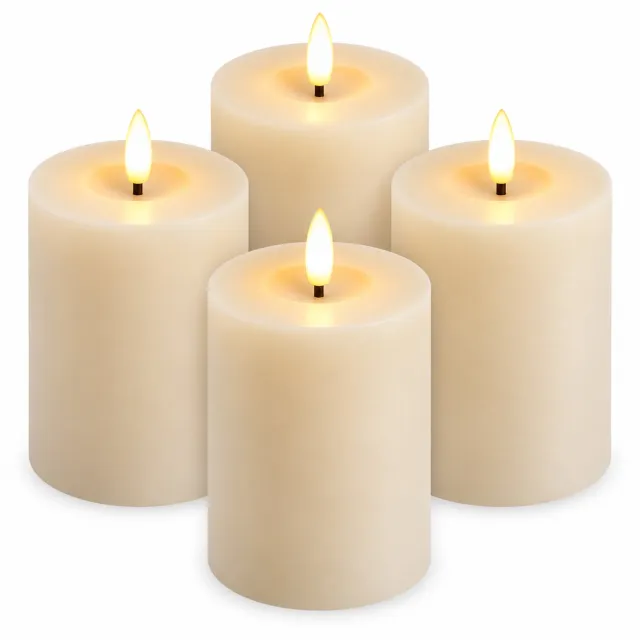 Inspinovia LED kaarsen - Echte Wax - 10 cm - Ivoorwit – 4 stuks - Afstandsbediening