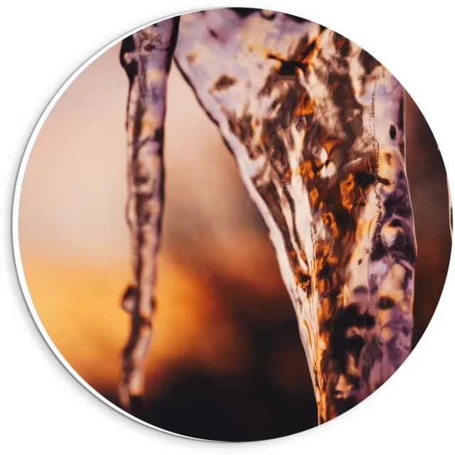 KuijsFotoprint Schilderij - Vallend Water Met Gloed - Zwart, Wit En Oranje - 20 X 20 Cm