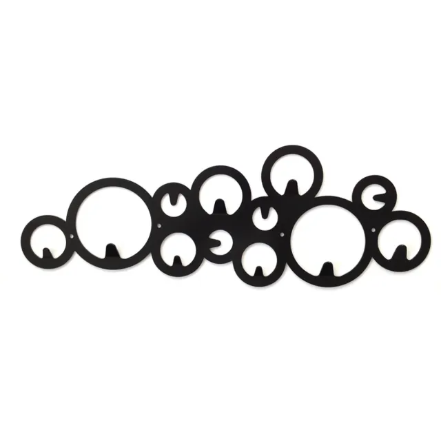 Decorizzly® Decorizzly Bellio - Geometrische Wandkapstok - 8 Haken - Poedergecoat Staal zwart