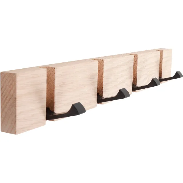 HOME It flex kapstok met 4 haken 40 × 5,5 × 2 cm natuurlijk eiken Licht eiken