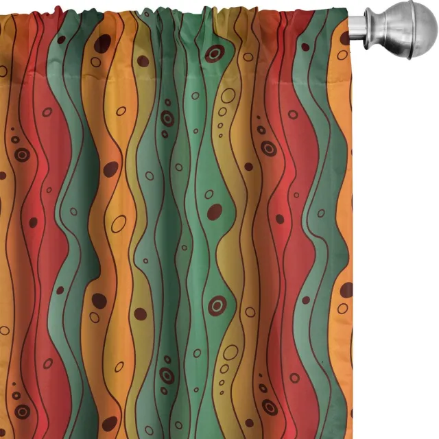 ABAKUHAUS Abstrakt Gordijnen – 2x75x175 cm – Mikrofaser – Meerkleurig Mehrfarbig