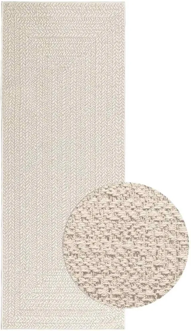 vidaXL Vloerkleed - ZIZUR - room - binnen - en - buiten - cm - jute - look crème