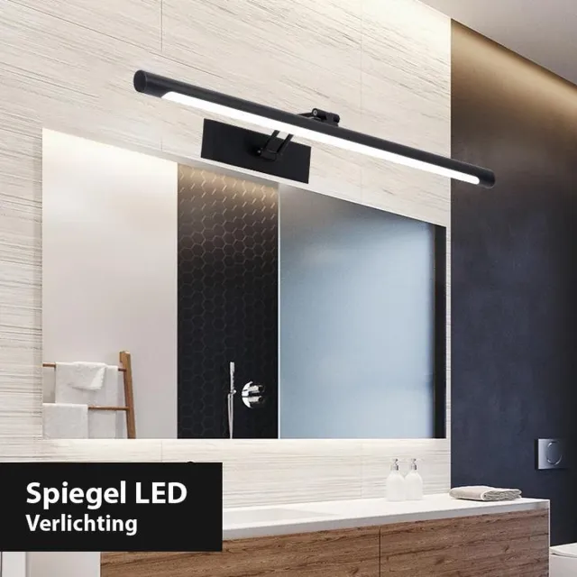 Vtw Living Spiegellamp - Spiegelverlichting - Badkamer - 55 cm zwart