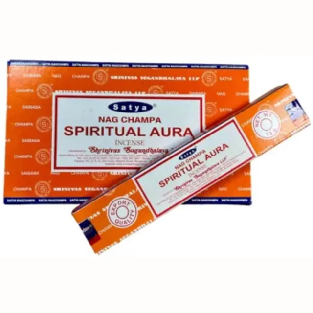 Satya Spiritual Aura wierook 15 grams Satya - doos van 12 st. oranje