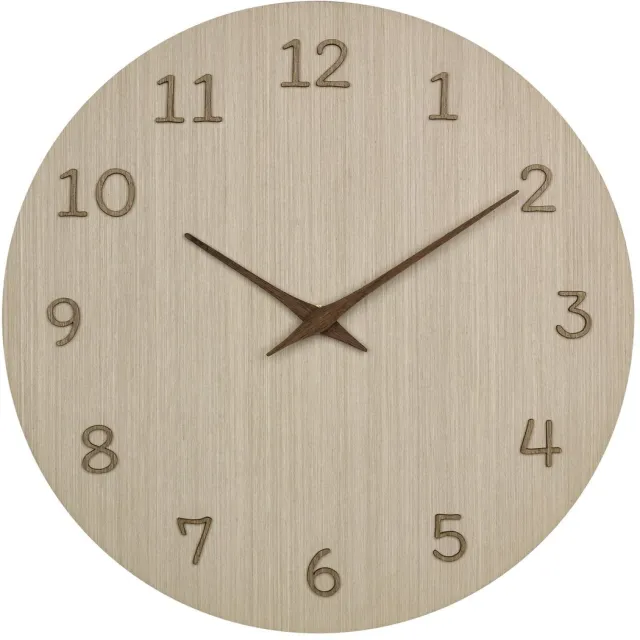 TFA Dostmann TFA Wandklok - naturel houtkleur - D30 cm - hout - muur klok - rond
