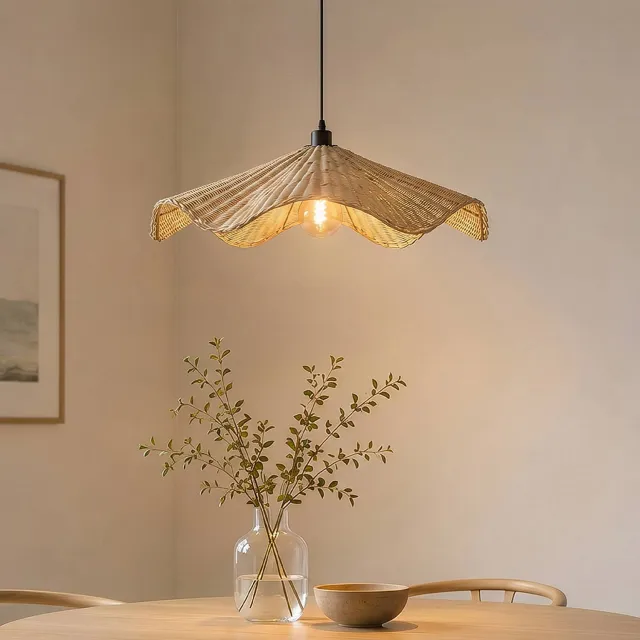 NOUS Living hanglamp Katie (Ø52x16 cm) Naturel bruin