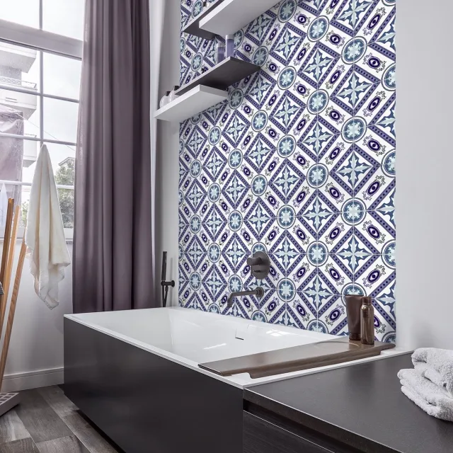 Ambiance Sticker Muurstickers - Zelfklevende tegelmuurstickers voor keuken en badkamer - 9 tegelstickers, Azulejos Julio - 9 stickers, 20x20cm Multi color