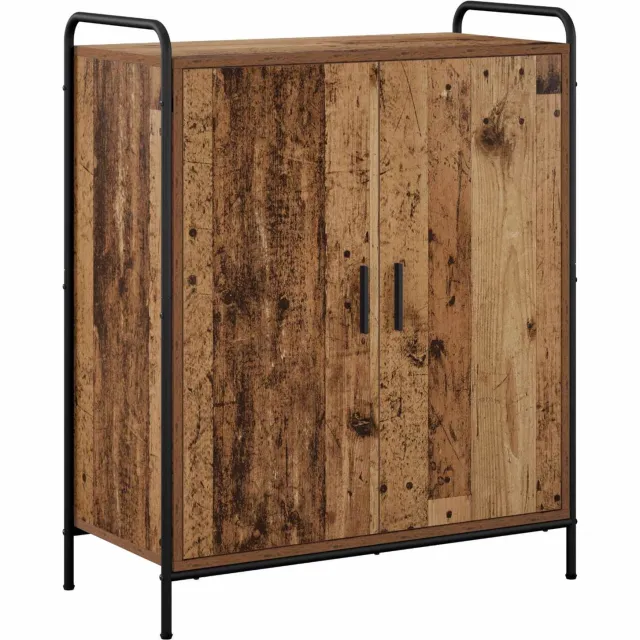 vidaXL Schoenenkast - 76 - x - 36,5 - x - 93 - cm - Bewerkt - hout - Oud - hout Oud hout