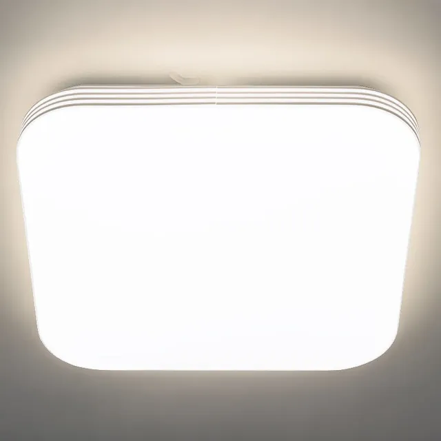 STRÜHM ADIS - LED Plafondlamp met Bewegingssensor- 28W - Daglicht Wit 4200K - 360° Zichthoek - Opbouw - Vierkant - Wit/chrome - IP44
