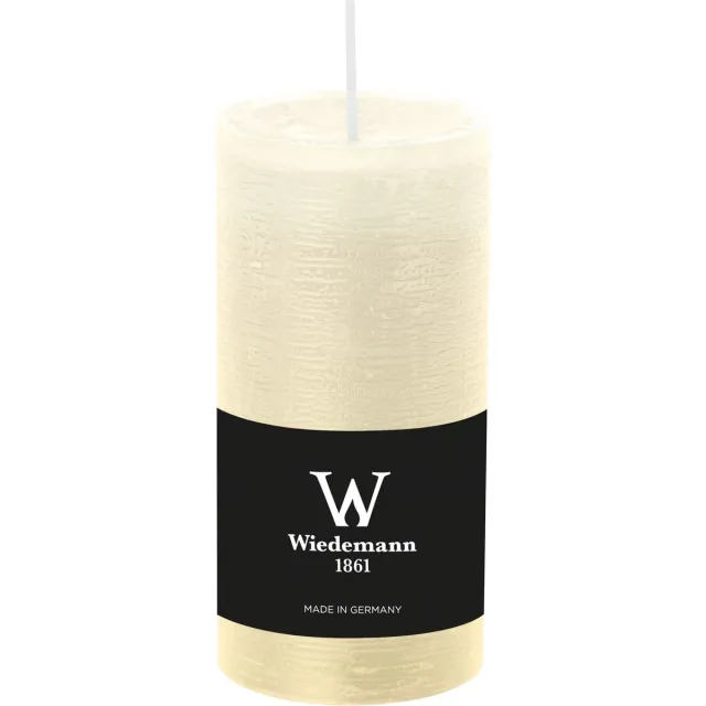 Wiedemann Cilinderkaars/stompkaars - rustieke kaars - ivoorwit - 6 x 12 cm - 42 branduren