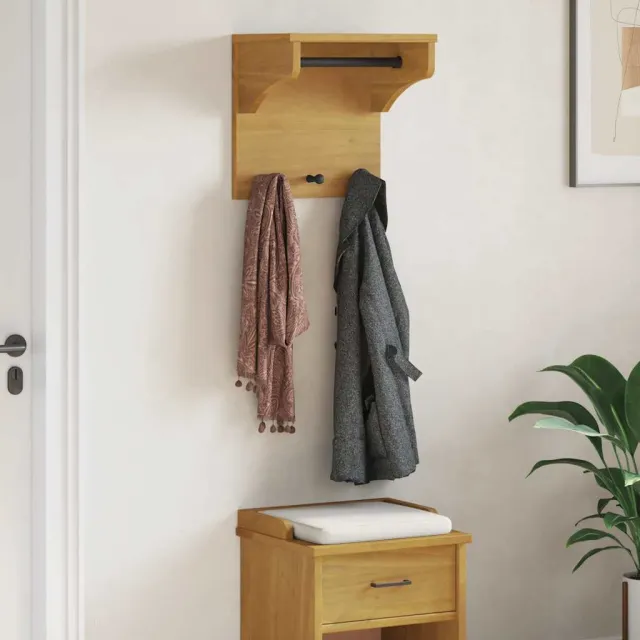 vidaXL Wandkapstok SANDNES 43x30x42 cm massief grenenhout