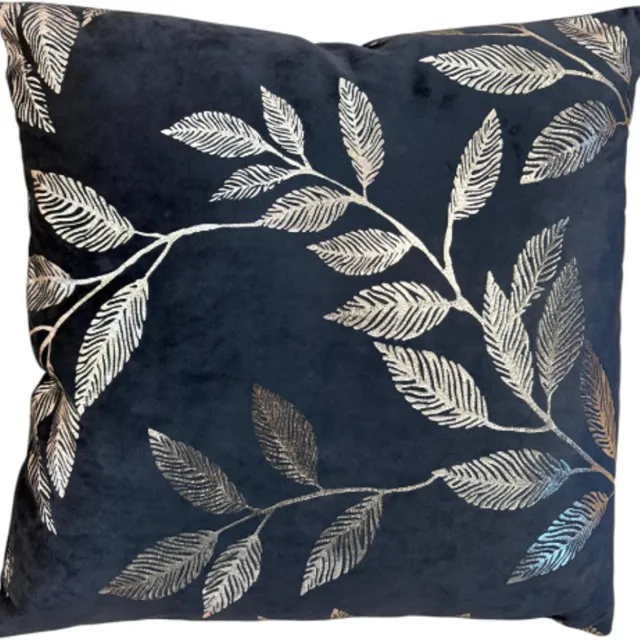Belle Maison Sierkussen Como navy - 43x43 cm - Velvet - Velours Blauw
