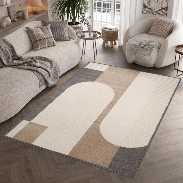 Tapiso Patio Vloerkleed Tuintapijt Outdoor Bruin Beige Buitenkleed Modern Maat- 80x150 Bruin Beige 3