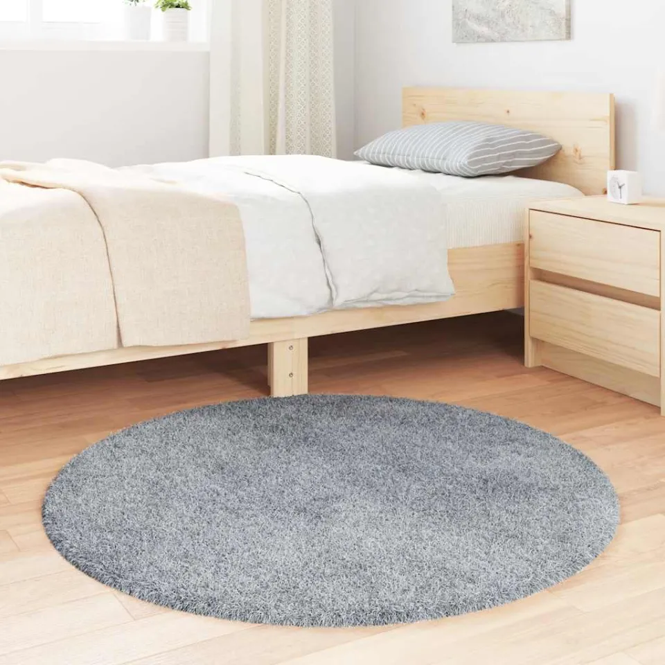 vidaXL Hoogpolig vloerkleed NAVARRA polyester lichtgrijs grijs, foto 6