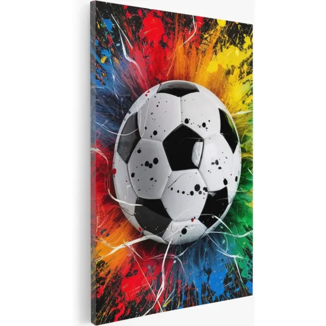 Saammp Canvas Schilderij - Abstract - Sport - Voetbal - 100x150 - Foto op canvas - Wanddecoratie - Muurdecoratie Woonkamer - Slaapkamer decoratie - Canvas Print Multicolor