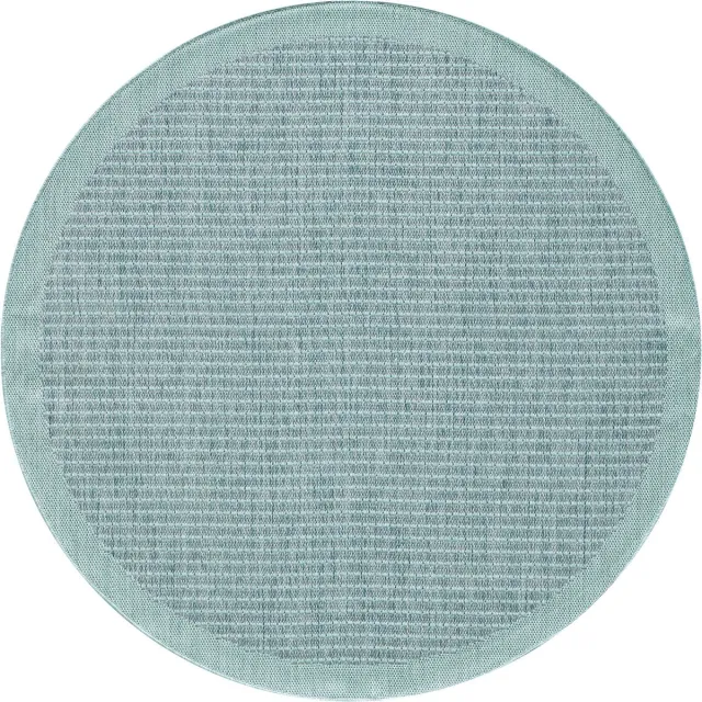 Muratap Tapijtenloods Solid Binnen en Buiten - Rond Vloerkleed - Indoor & Outdoor - Laagpolig Effen - Blauw- 160 CM ROND