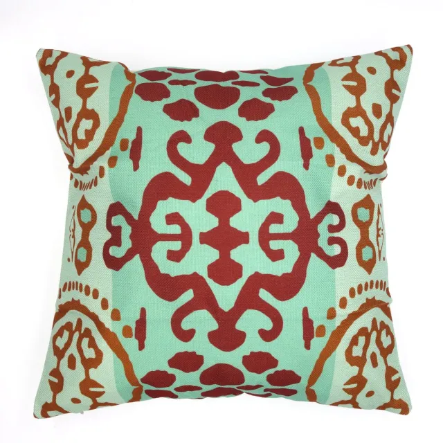 De Kussenkraam Kussenhoes Bodhi | Oosters | Etnisch | Oriëntaals | Boho | Ibiza | 45 x 45 cm | Exclusief binnenkussen groentinten | bruinrood | terrabruin | beige