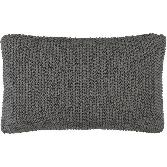 Livello Grofgebreid sierkussen - biologisch katoen - 1 stuk - 30 x 60 cm Stone