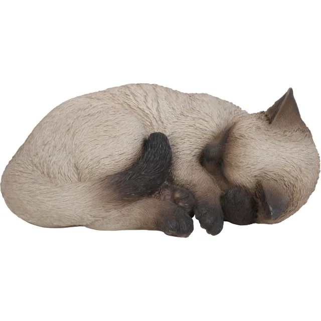 HotAnt Slapende kat 11x28x31cm - Tuinbeeld - Dierenbeeld Creme