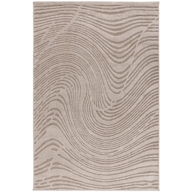 Dutch XXL Japandi Vloerkleed | Tapijt | Lotus | Golven | Beige | 120x170 cm