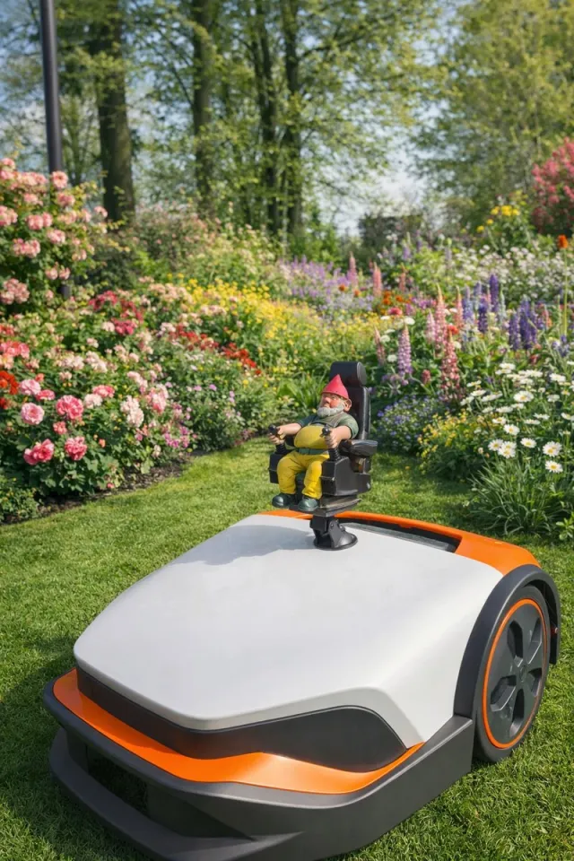 the hitchhiking gnome Gnome Control – Kabouter voor Robotmaaier – Grappige Decoratie – 3D Geprint – Handgeschilderd – Uniek Cadeau divers
