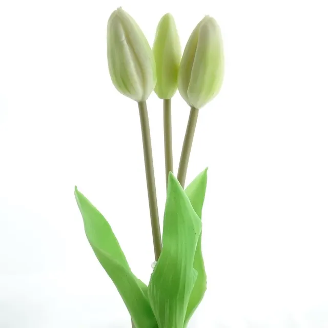 Deko Florale Tulpen Wit 3 stelen 24,5cm Kunstbloemen