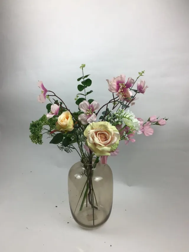 The Bloomistic Company The Bloomistic® – Zijden Boeket – 70-80 cm hoog – Kunstbloemen – voor haar – nepbloemen – housewarming cadeau – decoratie – decoratie woonkamer sunset meadow