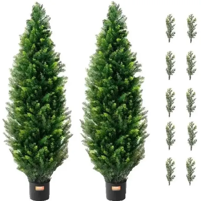 Lamor Kunstbomen - 2 stuks - Kunstplant - Kunstplanten - Cederboom - Kunstkerstboom - Kerstboom - Realistisch - 121,9 cm - 7,4 kg Groen