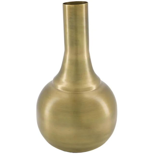 Wiljan Luxe Aluminium Vaas – 30 cm Hoog – Antiek Brons (Antique Brass) – Ø 17 cm – Metalen Designvaas voor Zijden Bloemen en Droogboeketten goud