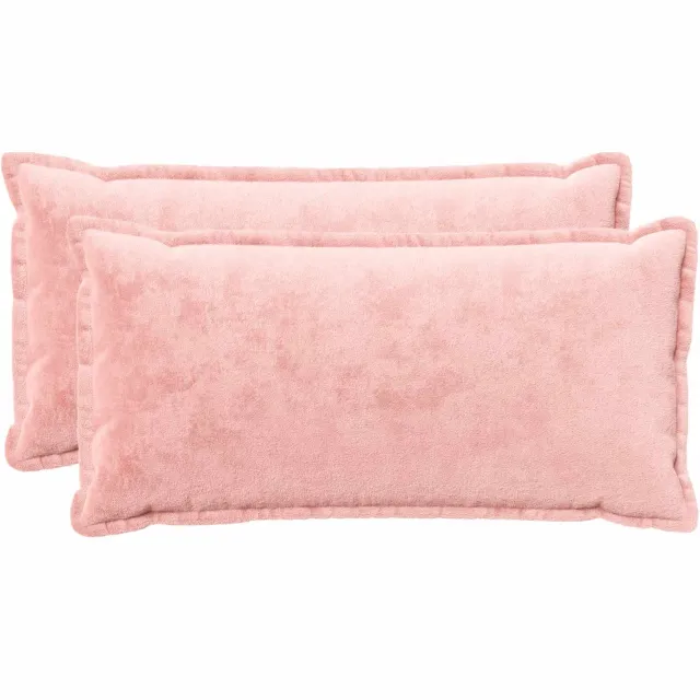 vidaXL Dekenkussen - 2 - st - HOUTEN - Roze - 40 - x - 80 - cm - Flanel