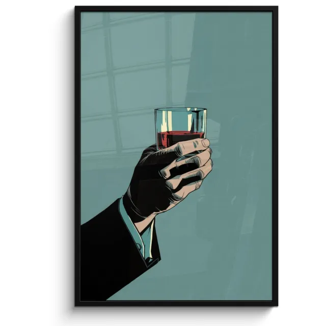 FrameYourWall Poster in lijst - Fotolijst 80x120 cm - Posters - Arm - Glas - Pak - Blauw - Posterlijst zwart - Decoratie - Wanddecoratie woonkamer - Muurdecoratie slaapkamer - Kerstversiering - Kerstdecoratie voor binnen - Kerstmis