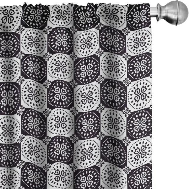 ABAKUHAUS Boho gordijnen – 2-delige set 75x225 cm – microvezel – donkerbruin Dunkelbraun