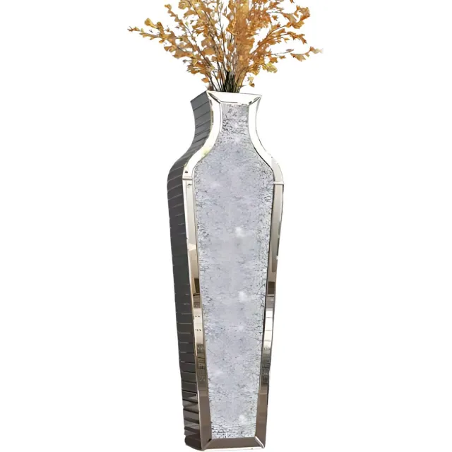Happiq Decoratieve Vloervaas Opulence - Dublin - Grote hoge vaas - Voor Pampas Gras of Kunstbloemen - 68 CM - Voor binnen Wit