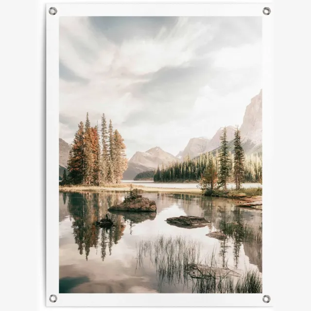 Tuinposter Bergmeer - 80 x 60 - Canvas - REINDERS
