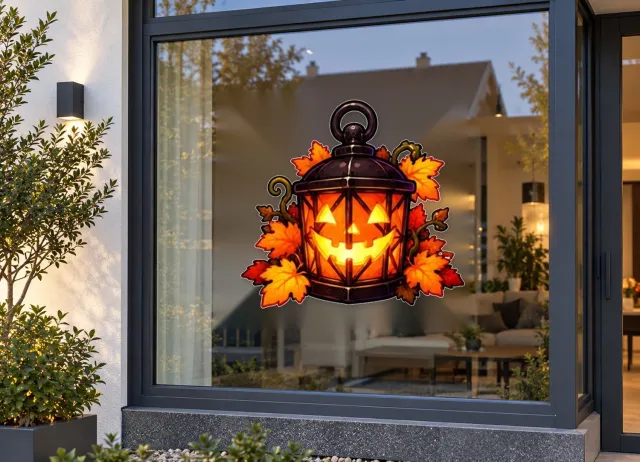De Stickerman Halloween Raamsticker 75cm Breed Herbruikbaar Weerbestendig (CV7) Multi