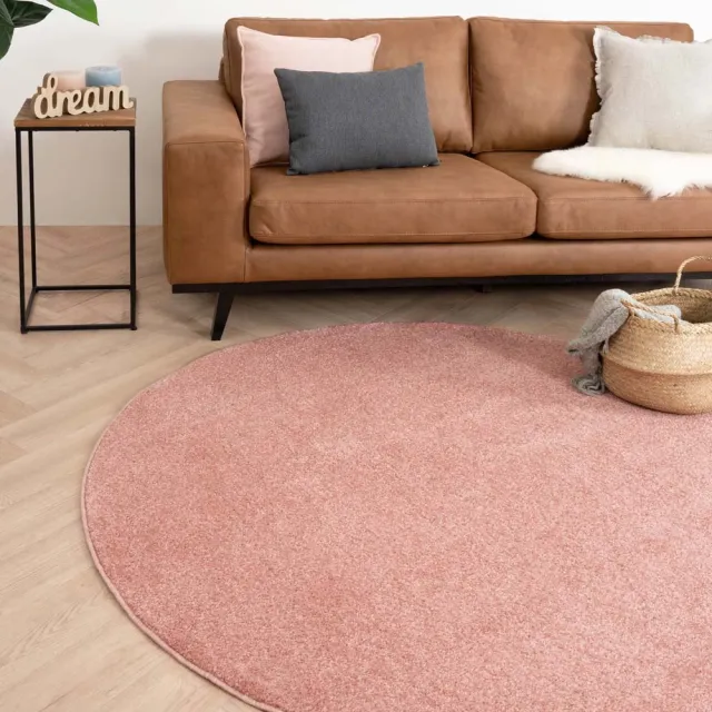 Tapeso Rond vloerkleed - Fine roze 240