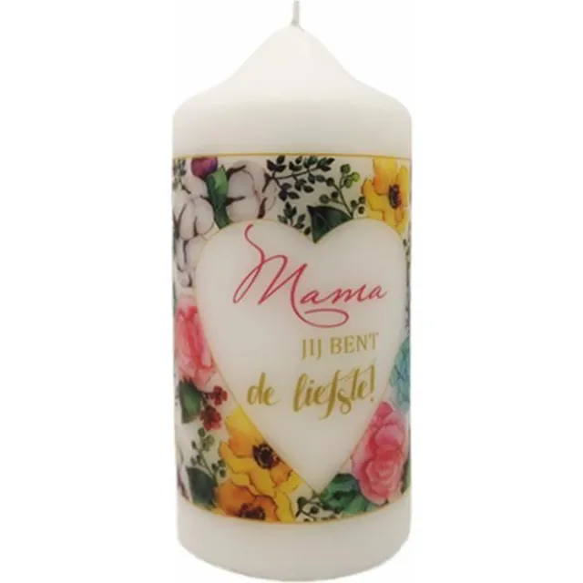 Van Licht Moederdag cadeautje Kaars Mijn Liefste Mama wit