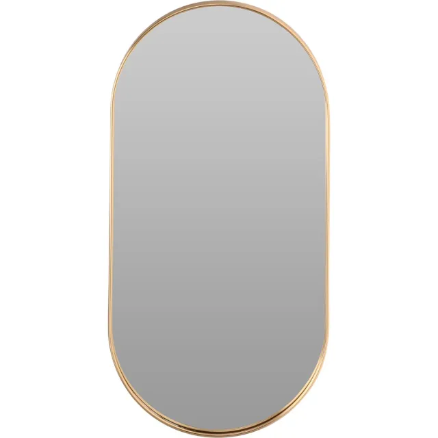 Home & Styling Wandspiegel - ovaal - goud - metalen frame - 72 x 32 cm